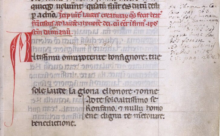 Cantico di frate Sole, 800 anni: convegno e mostra a Cortona